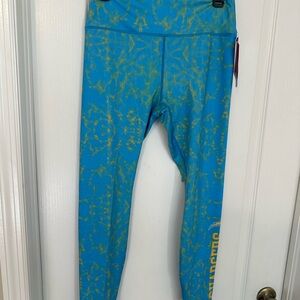 Women's Blue and Yellow Patterned Leggings